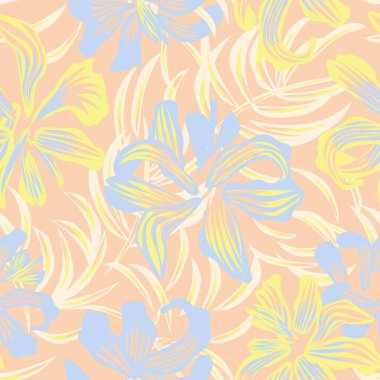 Moda tekstil, grafik, arka plan ve el sanatları için Doğulu çiçek desensiz arkaplan