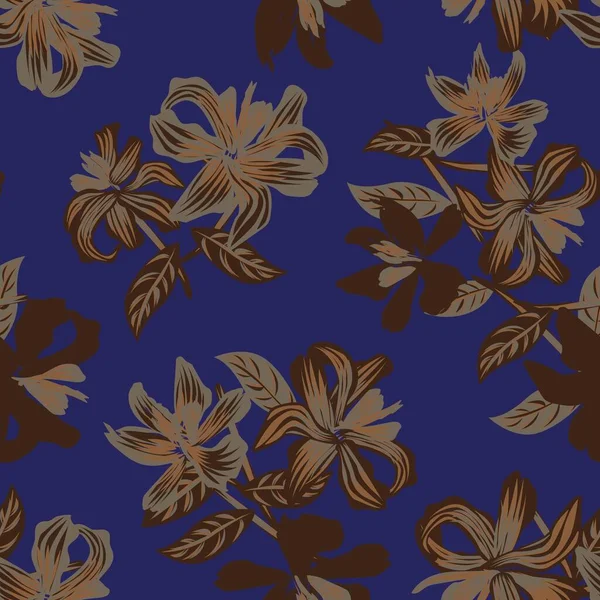 Moda Tekstil Grafik Arka Plan Sanatları Için Doğulu Çiçek Desensiz — Stok Vektör