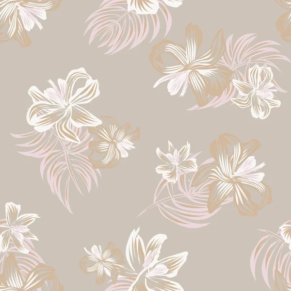 东方花卉无缝图案背景 用于时尚纺织品 背景和工艺 — 图库矢量图片