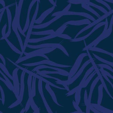Moda tekstil, grafik ve el sanatları için tropik yapraksız desen tasarımı