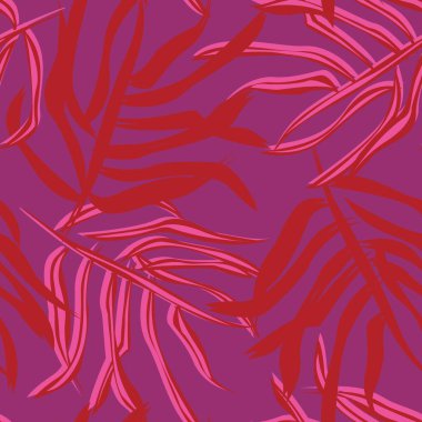 Moda tekstil, grafik ve el sanatları için tropik yapraksız desen tasarımı