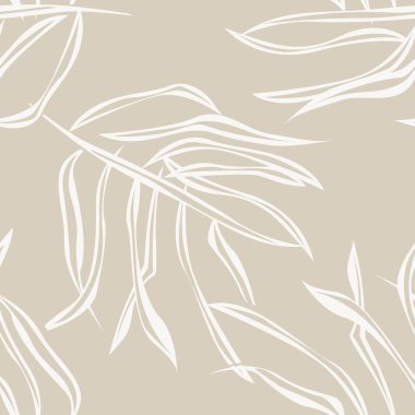 Moda tekstil, grafik ve el sanatları için tropik yapraksız desen tasarımı