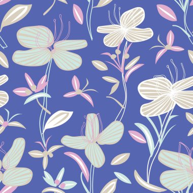 Moda tekstil, grafik, arka plan ve el sanatları için çiçek desensiz arkaplan