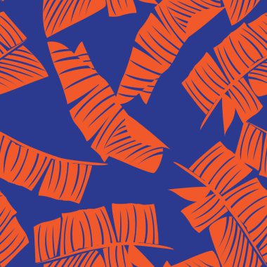 Moda tekstil, grafik ve el sanatları için tropik yapraksız desen tasarımı