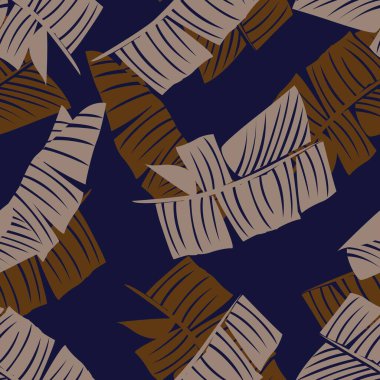 Moda tekstil, grafik ve el sanatları için tropik yapraksız desen tasarımı