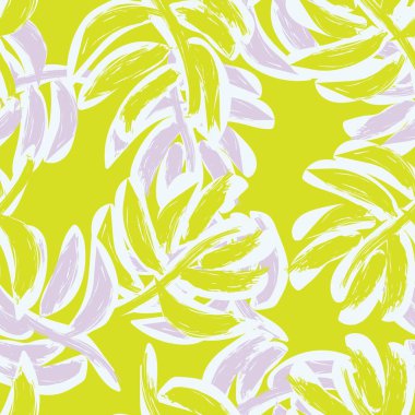 Moda tekstil, grafik ve el sanatları için tropik yapraksız desen tasarımı