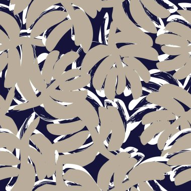 Moda tekstil, grafik ve el sanatları için tropik yapraksız desen tasarımı