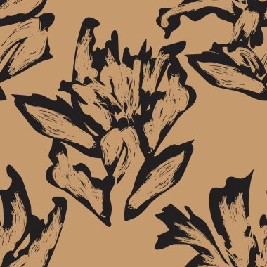 Moda tekstil, grafik, arka plan ve el sanatları için kusursuz desenli fırça darbeleri