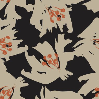 Moda tekstil, grafik, arka plan ve el sanatları için kusursuz desenli fırça darbeleri