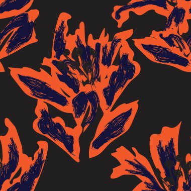 Moda tekstil, grafik, arka plan ve el sanatları için kusursuz desenli fırça darbeleri