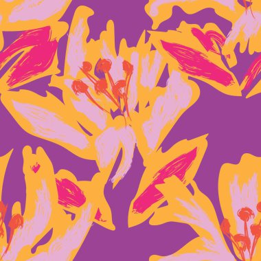 Moda tekstil, grafik, arka plan ve el sanatları için kusursuz desenli fırça darbeleri