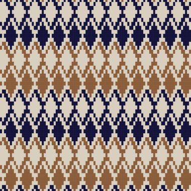 Örgü, moda tekstili ve grafikler için argyle Fair Island kusursuz desen tasarımı