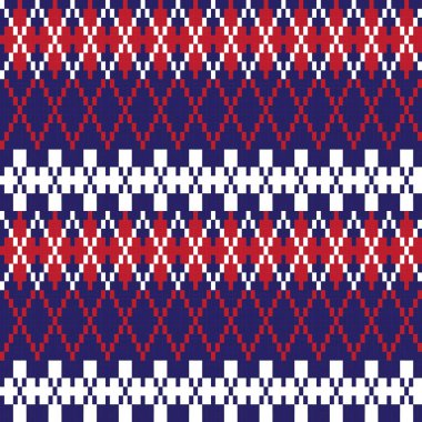 Örgü, moda tekstili ve grafikler için argyle Fair Island kusursuz desen tasarımı