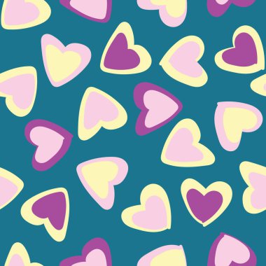 Moda tekstil, grafik ve el sanatları için kalp şekli kusursuz desen tasarımı