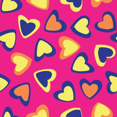 Moda tekstil, grafik ve el sanatları için kalp şekli kusursuz desen tasarımı