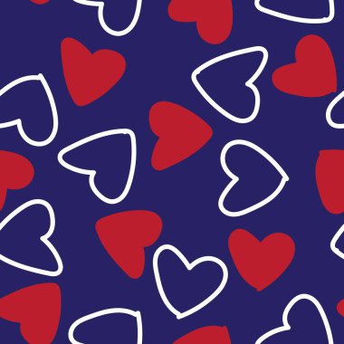 Moda tekstil, grafik ve el sanatları için kalp şekli kusursuz desen tasarımı