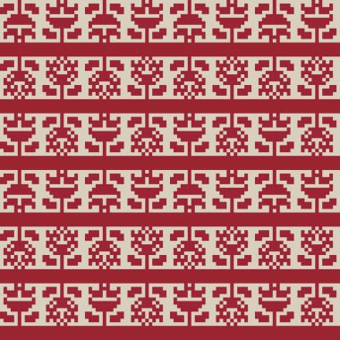 Floral fair isle pattern design for fashion textiles, knitwear and graphics