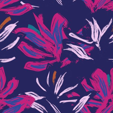 Moda tekstil, grafik, arka plan ve el sanatları için kusursuz desenli fırça darbeleri