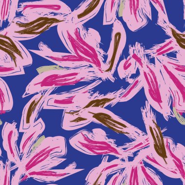 Moda tekstil, grafik, arka plan ve el sanatları için kusursuz desenli fırça darbeleri