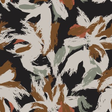 Moda tekstil, grafik, arka plan ve el sanatları için kusursuz desenli fırça darbeleri