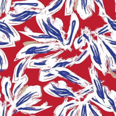 Moda tekstil, grafik, arka plan ve el sanatları için kusursuz desenli fırça darbeleri