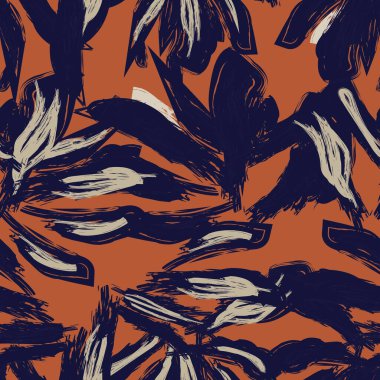 Moda tekstil, grafik, arka plan ve el sanatları için kusursuz desenli fırça darbeleri