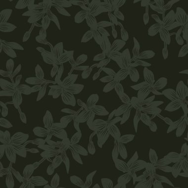 Moda tekstil, grafik, arka plan ve el sanatları için Doğulu çiçek desensiz arkaplan