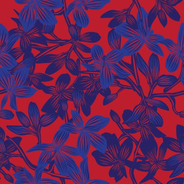 Moda tekstil, grafik, arka plan ve el sanatları için Doğulu çiçek desensiz arkaplan