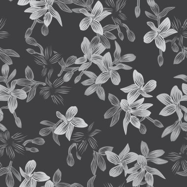 Moda tekstil, grafik, arka plan ve el sanatları için Doğulu çiçek desensiz arkaplan