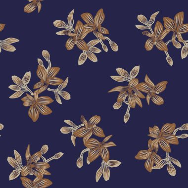 Moda tekstil, grafik, arka plan ve el sanatları için Doğulu çiçek desensiz arkaplan