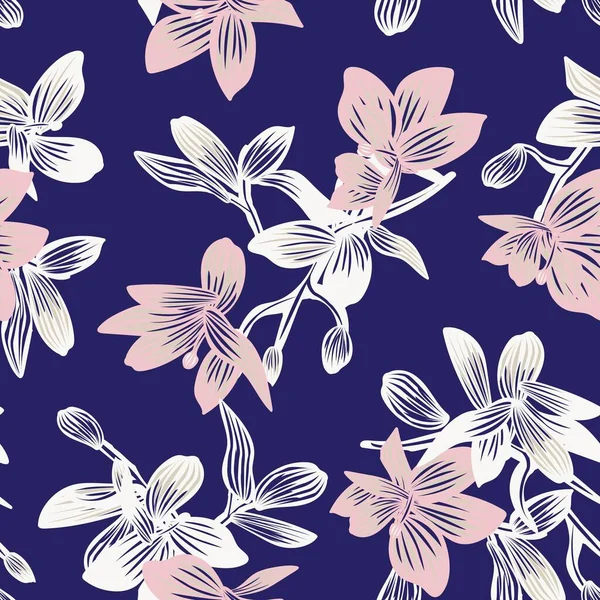 Moda tekstil, grafik, arka plan ve el sanatları için Doğulu çiçek desensiz arkaplan