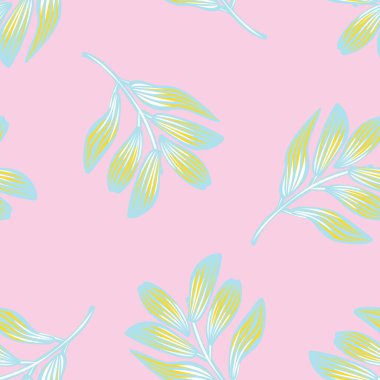 Moda tekstil, grafik ve el sanatları için tropik yapraksız desen tasarımı