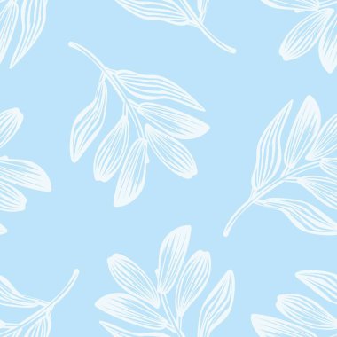 Moda tekstil, grafik ve el sanatları için tropik yapraksız desen tasarımı