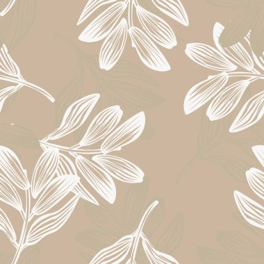 Moda tekstil, grafik ve el sanatları için tropik yapraksız desen tasarımı