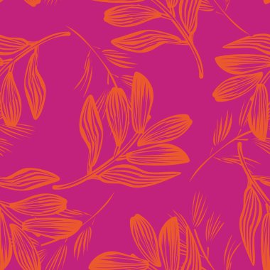 Moda tekstil, grafik ve el sanatları için tropik yapraksız desen tasarımı