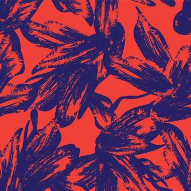 Moda tekstil, grafik, arka plan ve el sanatları için kusursuz desenli fırça darbeleri