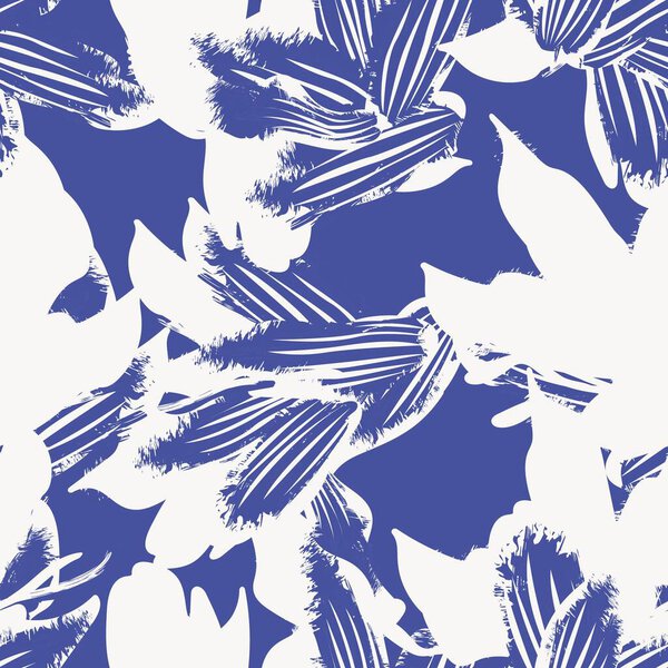 Floral brush strokes seamless pattern design for fashion textiles, graphics, backgrounds and crafts