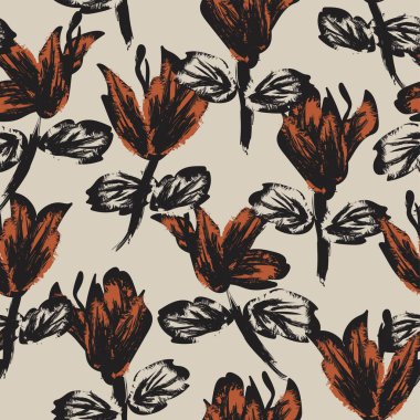 Moda tekstil, grafik, arka plan ve el sanatları için kusursuz desenli fırça darbeleri