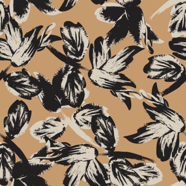 Moda tekstil, grafik, arka plan ve el sanatları için kusursuz desenli fırça darbeleri