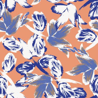 Moda tekstil, grafik, arka plan ve el sanatları için kusursuz desenli fırça darbeleri