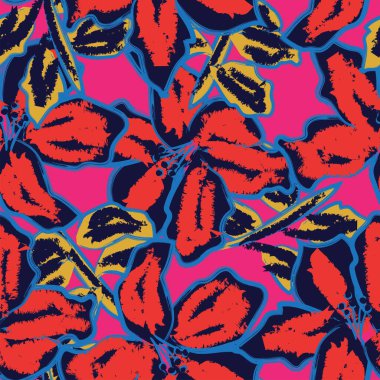 Abstract Floral seamless pattern design for fashion textiles, graphics, backgrounds and crafts