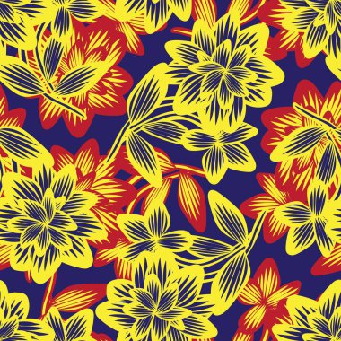 Oriental Floral seamless pattern design for fashion textiles, graphics, backgrounds and crafts