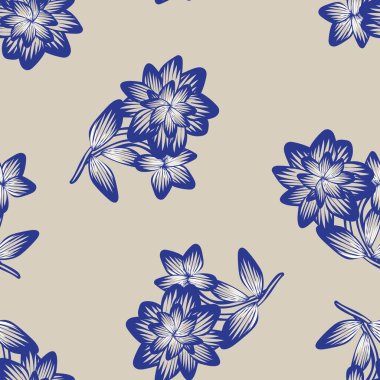 Oriental Floral seamless pattern design for fashion textiles, graphics, backgrounds and crafts