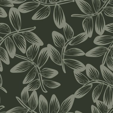 Moda tekstil, grafik ve el sanatları için tropik yapraksız desen tasarımı