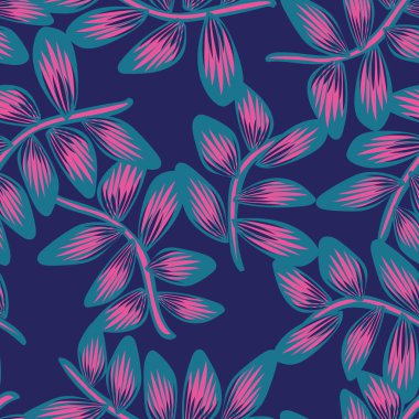 Moda tekstil, grafik ve el sanatları için tropik yapraksız desen tasarımı