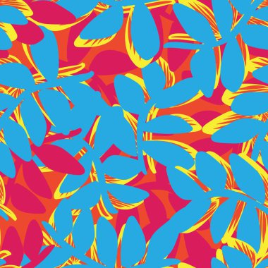 Moda tekstil, grafik ve el sanatları için tropik yapraksız desen tasarımı