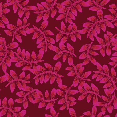 Moda tekstil, grafik ve el sanatları için tropik yapraksız desen tasarımı