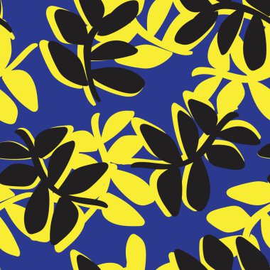 Moda tekstil, grafik ve el sanatları için tropik yapraksız desen tasarımı