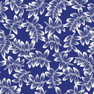 Moda tekstil, grafik ve el sanatları için tropik yapraksız desen tasarımı