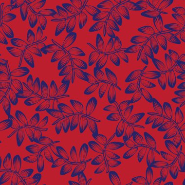 Moda tekstil, grafik ve el sanatları için tropik yapraksız desen tasarımı